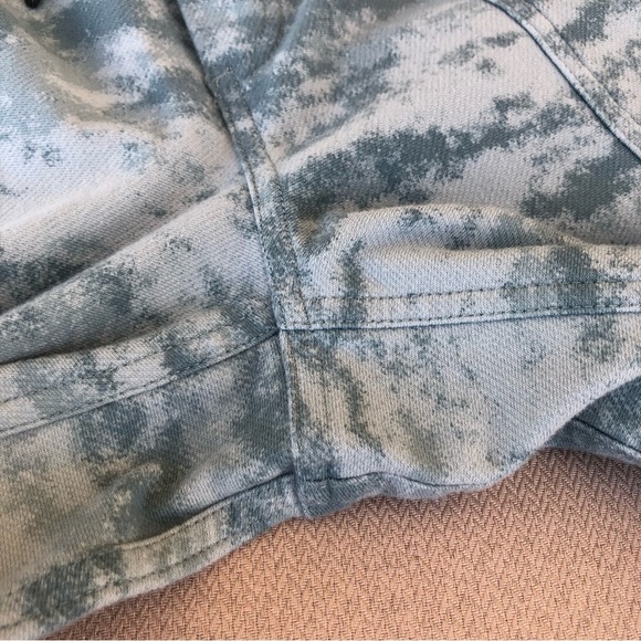 Athleta Cotton Blend Abstract Camo Green Gray Waist string Farallon Joggers SP - Picture 6 of 16